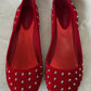Red Studded Flats