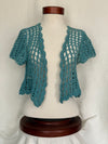 Blue Crochet Shrug