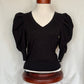 Puffy Sleeve V-Neck
