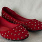 Red Studded Flats