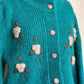 Wool Floral Cardigan