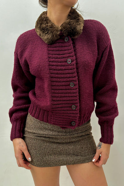 Burgundy Cardigan