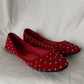 Red Studded Flats