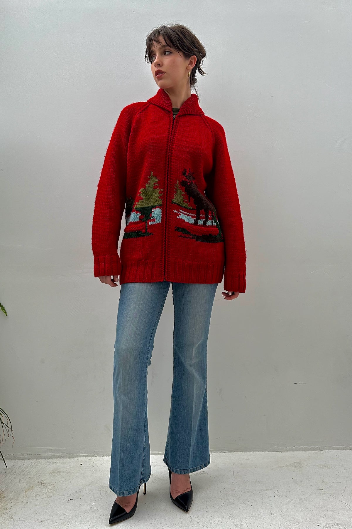 Red Moose Sweater – Lucky Raine Vintage
